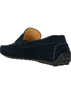 Leder-Mokassins in Dunkelblau