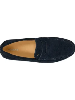 Leder-Mokassins in Dunkelblau