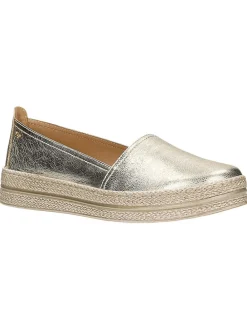 Leder-Mokassins in Gold