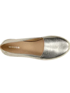 Leder-Mokassins in Gold