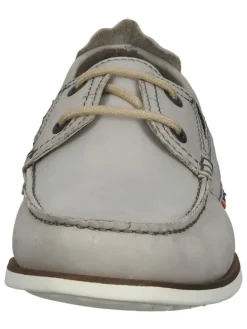 Leder-Mokassins in Grau