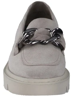 Leder-Mokassins in Grau