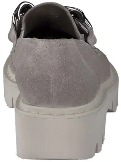 Leder-Mokassins in Grau