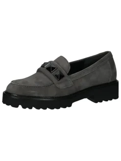 Leder-Mokassins in Grau