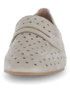 Leder-Mokassins in Grau