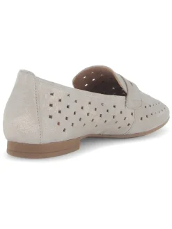 Leder-Mokassins in Grau