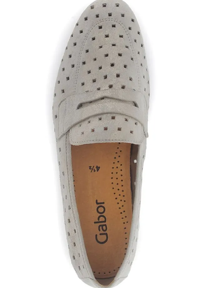 Leder-Mokassins in Grau