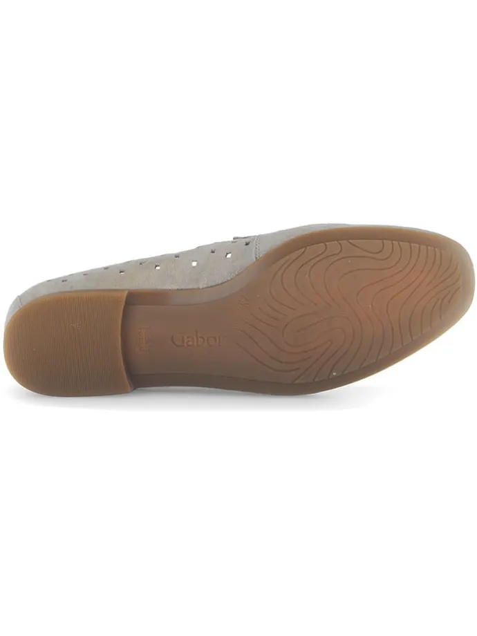 Leder-Mokassins in Grau