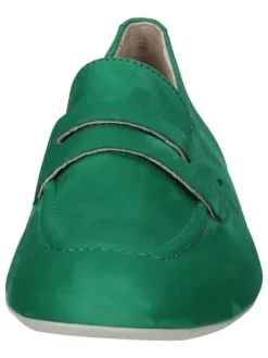 Leder-Mokassins in Grün