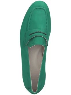 Leder-Mokassins in Grün