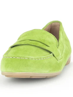 Leder-Mokassins in Grün