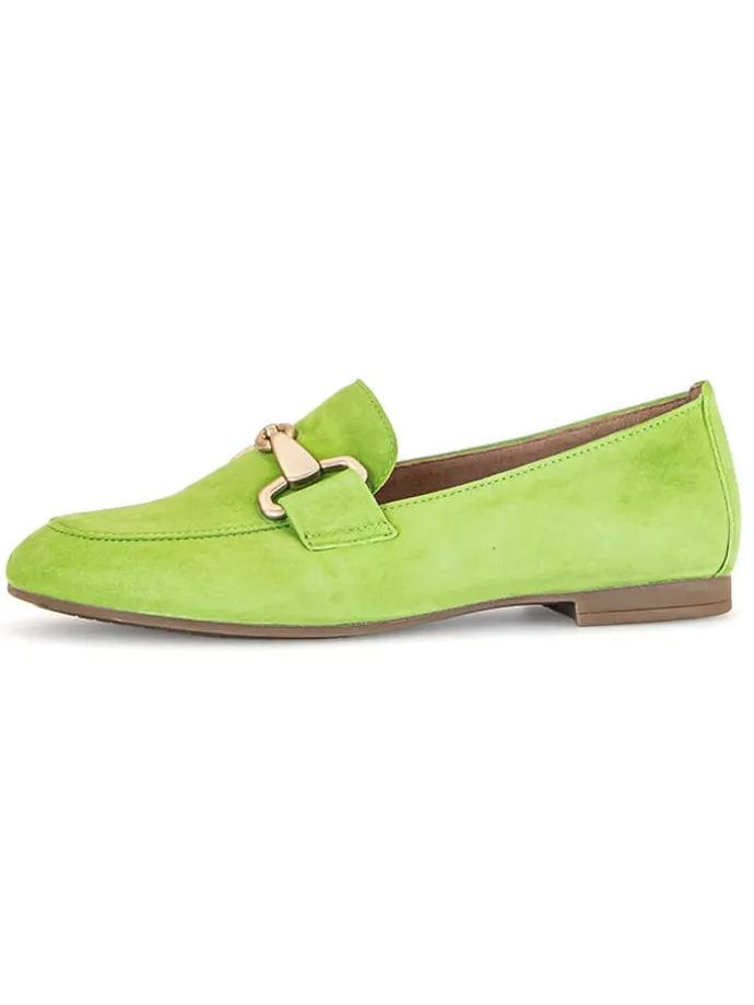 Leder-Mokassins in Grün