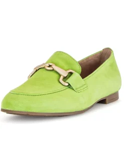 Leder-Mokassins in Grün
