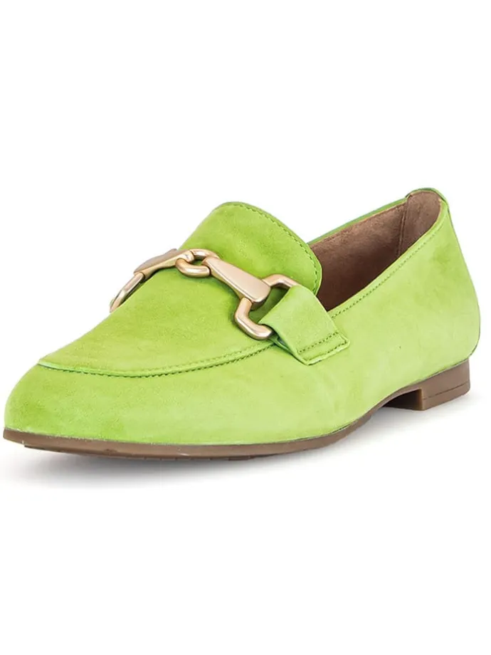 Leder-Mokassins in Grün
