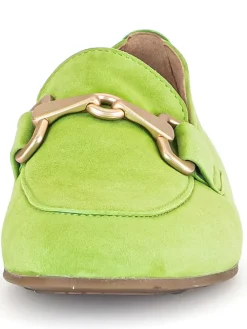 Leder-Mokassins in Grün