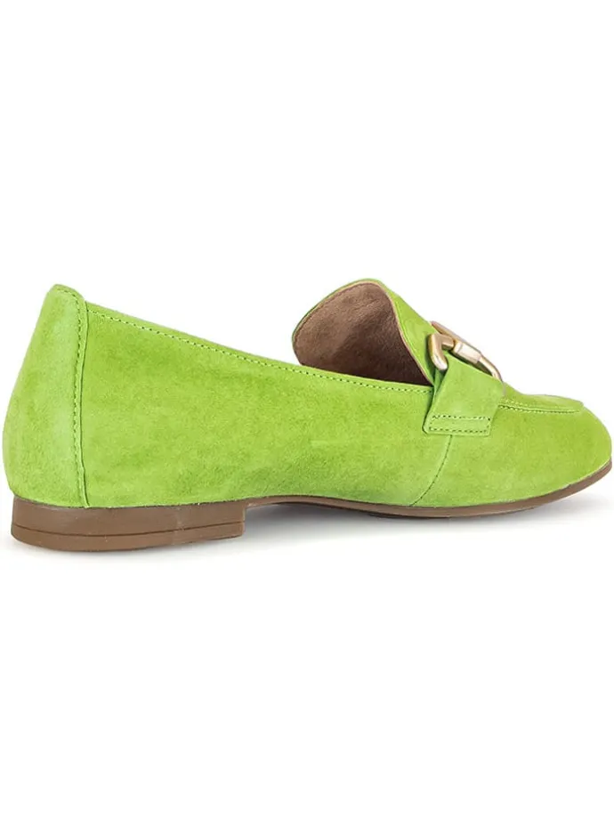 Leder-Mokassins in Grün