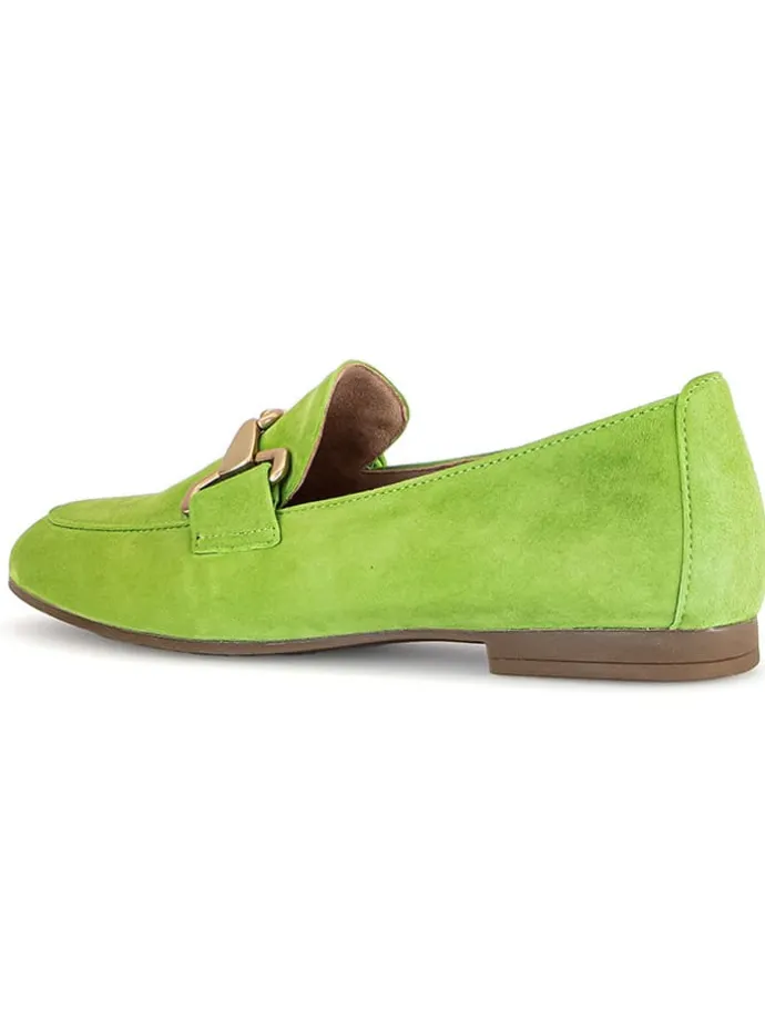 Leder-Mokassins in Grün