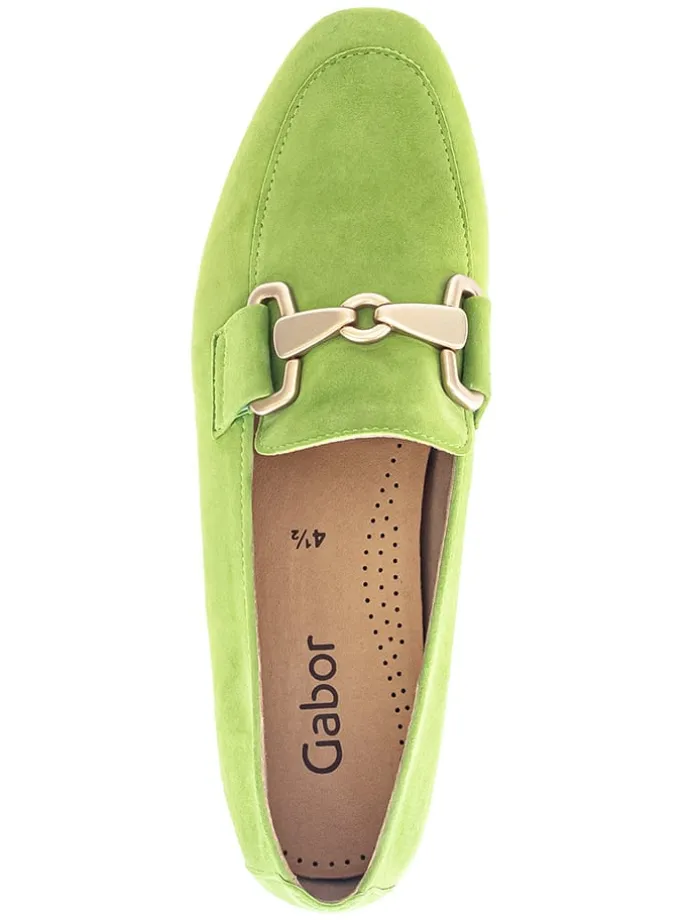 Leder-Mokassins in Grün