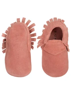 Leder-Mokassins in Koralle