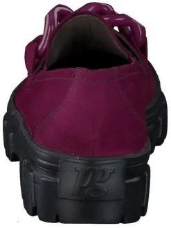 Leder-Mokassins in Lila/ Schwarz