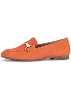 Leder-Mokassins in Orange