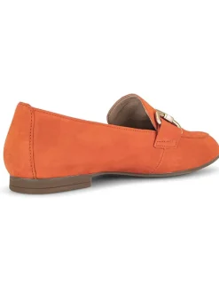 Leder-Mokassins in Orange