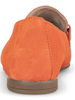 Leder-Mokassins in Orange