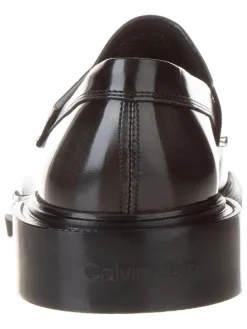 Leder-Mokassins in Schwarz