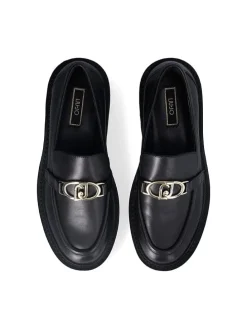 Leder-Mokassins in Schwarz