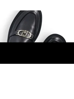 Leder-Mokassins in Schwarz