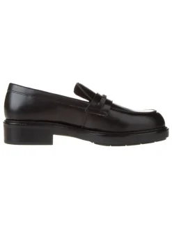 Leder-Mokassins in Schwarz