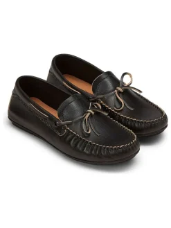 Leder-Mokassins in Schwarz