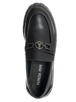 Leder-Mokassins in Schwarz