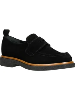 Leder-Mokassins in Schwarz