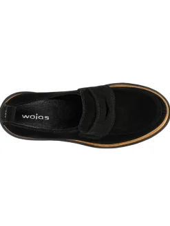 Leder-Mokassins in Schwarz