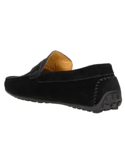 Leder-Mokassins in Schwarz