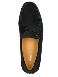 Leder-Mokassins in Schwarz