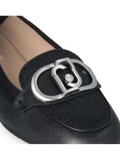 Leder-Mokassins in Schwarz