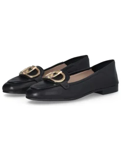 Leder-Mokassins in Schwarz