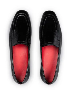 Leder-Mokassins in Schwarz