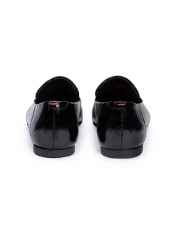 Leder-Mokassins in Schwarz