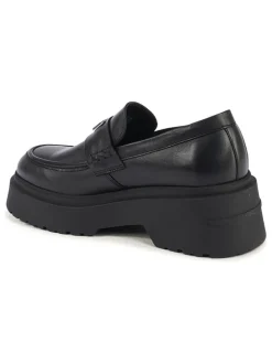 Leder-Mokassins in Schwarz