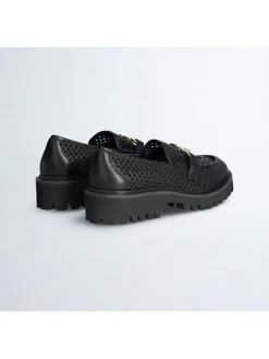 Leder-Mokassins in Schwarz