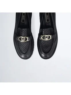 Leder-Mokassins in Schwarz