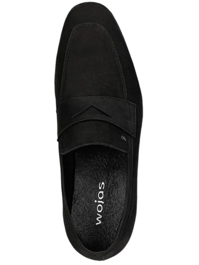 Leder-Mokassins in Schwarz