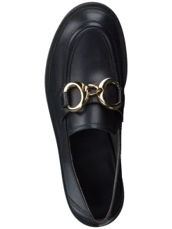 Leder-Mokassins in Schwarz