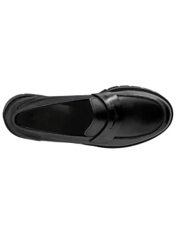 Leder-Mokassins in Schwarz