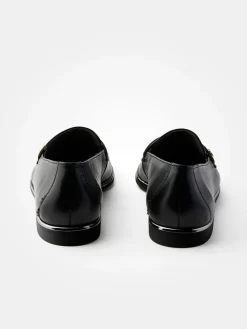 Leder-Mokassins in Schwarz