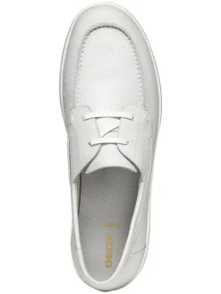 Leder-Mokassins in Weiß