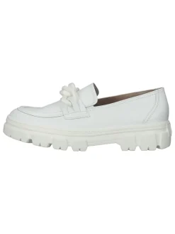 Leder-Mokassins in Weiß